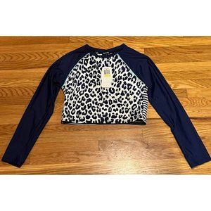 Nordstrom Splendid Girls Cropped Surf Swim Shirt‎ Rashguard Size Medium NEW